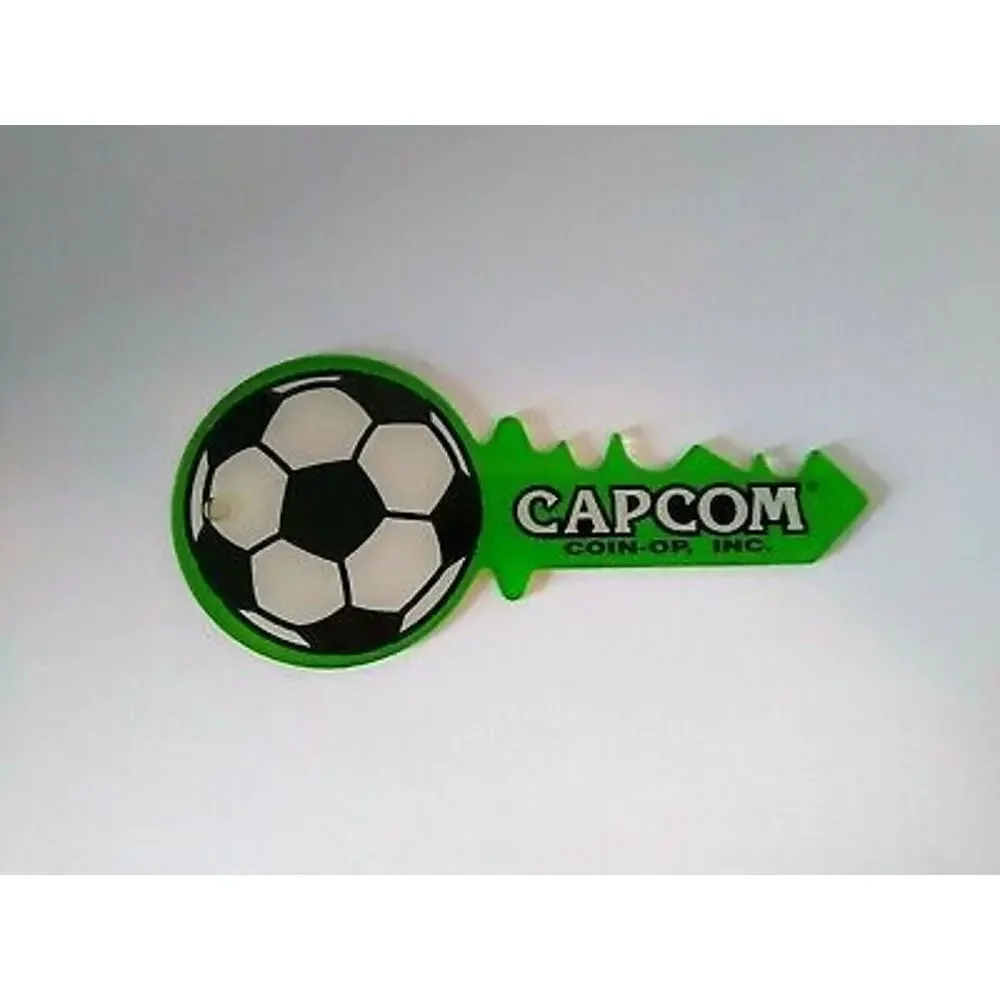 Capcom Flipper Football Pinball Machine Plastic Keychain Original 1996 NOS Green